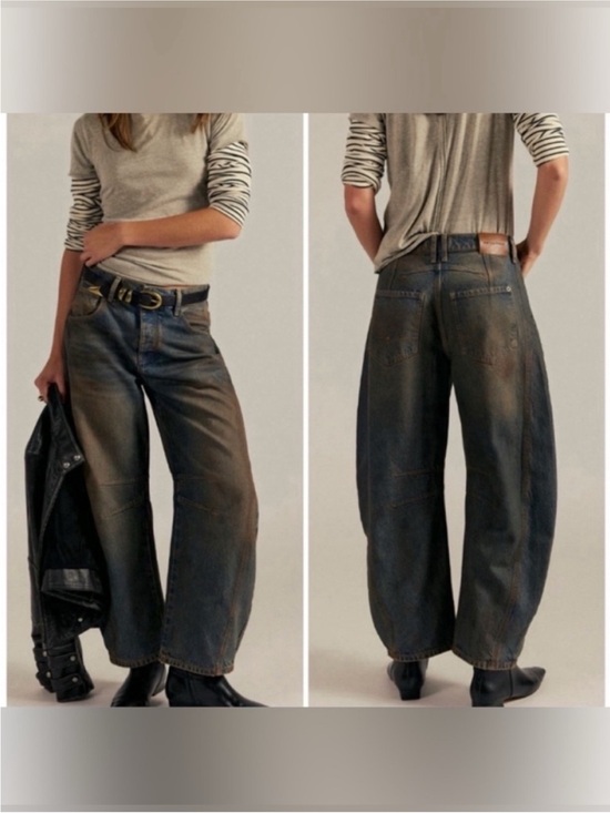 Free People Denim - NWOT Free People We The Free Good Luck Mid-Rise Barrel Jeans - Lost Desert - 28